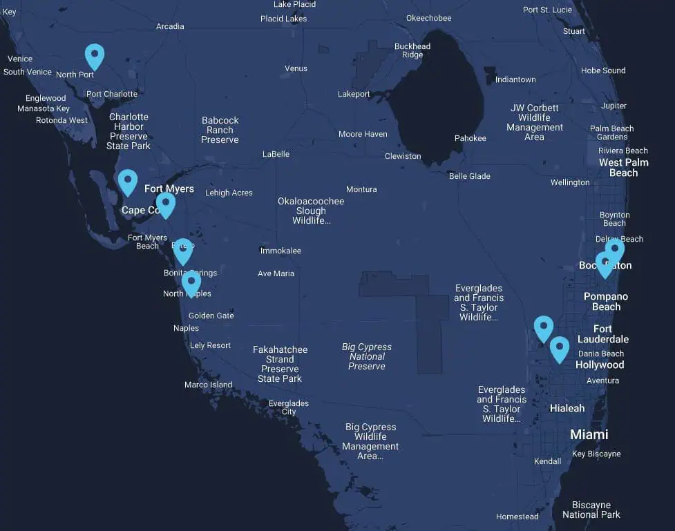 The Vein Center Locations Map